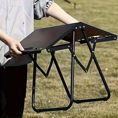 Portable Folding Camping Table,Stainless Steel Outdoor Dining Table,Compact Design for Camping,Beach, BBQ,and Hiking (Foldable)