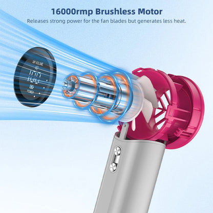 Mini Fan Rechargeable Strong Wind 100 Gear Wind Speed Electric Fan Digital Display Adjustable Turbo Portable Outdoor Handheld