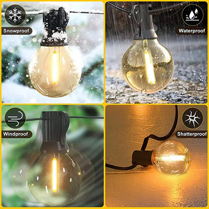 110V/220V Outdoor String Lights LED G40 Festoon Fairy Patio Garland Lamp Wedding Street Camping Garden Party Decoration Lights
