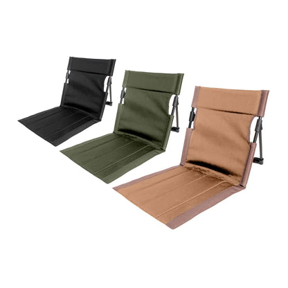 Lightweight Folding Low Back Chair, Portable Outdoor Leisure Recliner for Camping, Picnic, Fishing and Daily Outdoor Activities