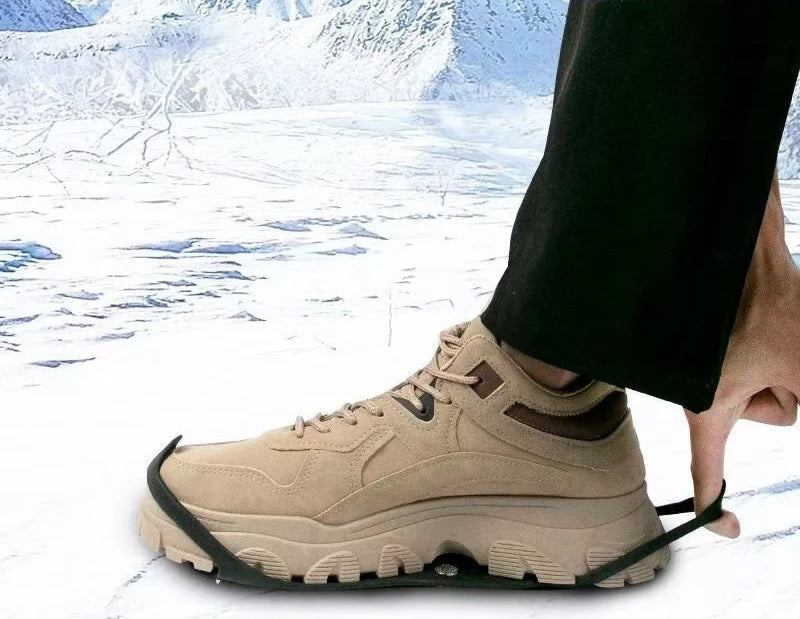 Outdoor Ice Cleats Anti Slip Shoe Covers Steel Studs Crampons for Walking on Snow and Icy Roads Winter Climbing Hiking Gear
