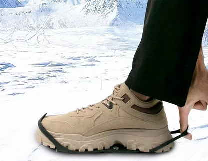 Outdoor Ice Cleats Anti Slip Shoe Covers Steel Studs Crampons for Walking on Snow and Icy Roads Winter Climbing Hiking Gear