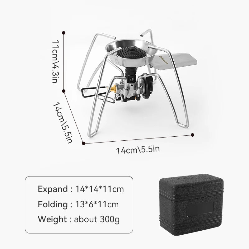 WESTTUNE Camping Spider Stove Outdoor Folding Card Stove Portable Windproof Gas Burner Camping Tableware for Hiking Picnic BBQ
