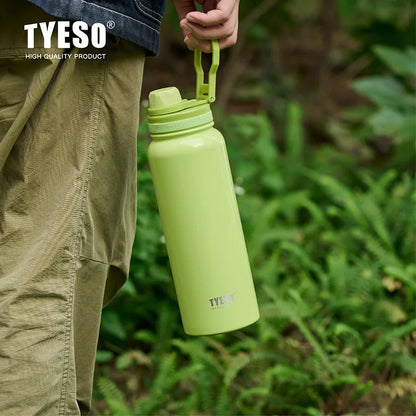 TYESO Stainless Steel Thermal Water Bottle Portable Tumbler Sport Vacuum Flask Keeps Cold and Heat Thermal Mug Car Insulated Cup