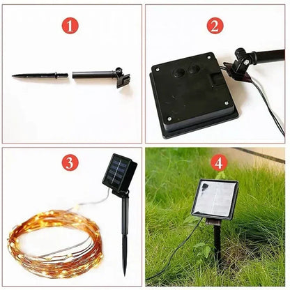 LED Solar Light Outdoor Garden Fairy String Light Waterproof Ambient Lamp for Christmas Patio Tree Party Camping Festive