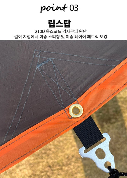 Top Lander Large Camping Waterproof Tarp Oxford 4X6 Outdoor Canopy Sun Shelter Tent Tourist Awning Shade for Multiple People