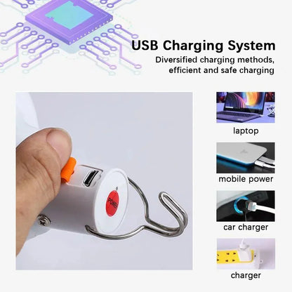 Rechargeable Portable Camping Brightness Light Dimmable LED Bulb Waterproof Outdoor Tent Light Emergency Night Light with Hook