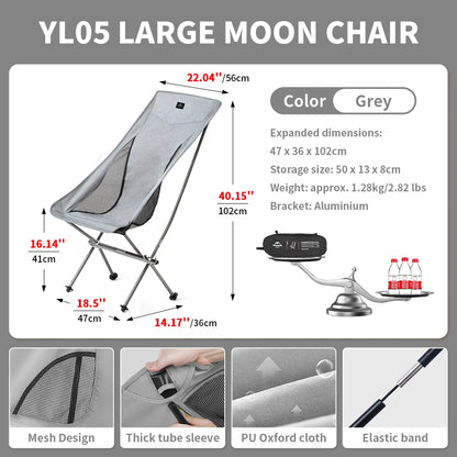 Naturehike 2024 Camping Chair Ultralight High Load Folding Quick Build Garden Chair Outdoor Foldable Picnic Beach Moon Chair