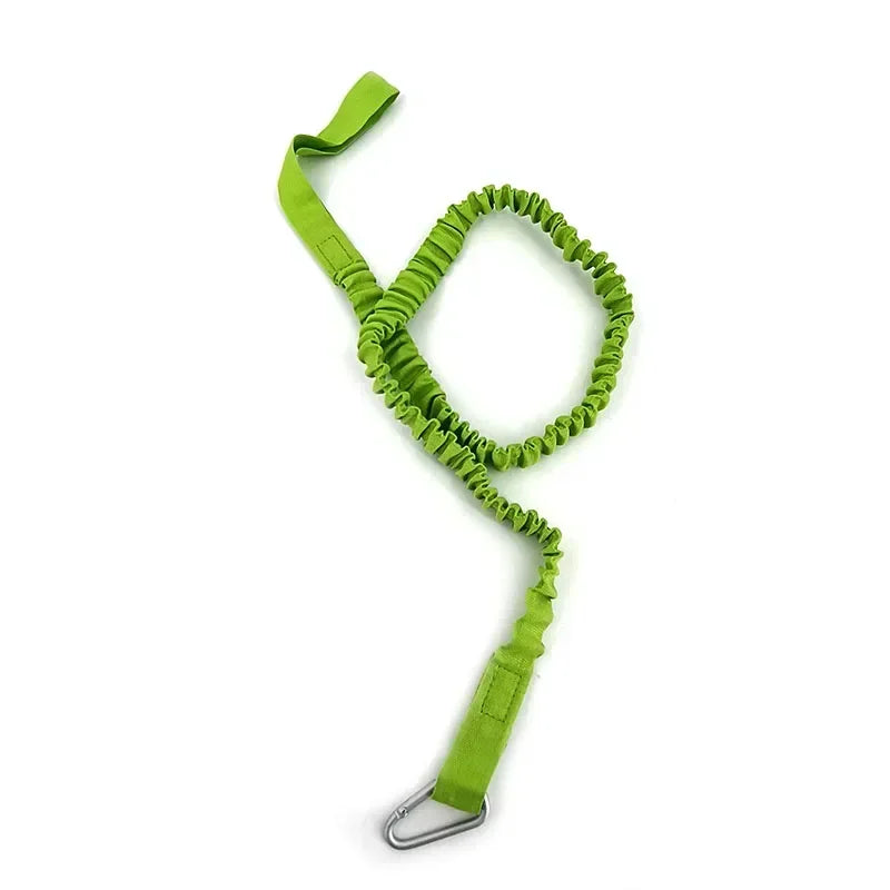 Elastic Kayak Paddle Leash & Fishing Rod Holder – Stretchable Coiled Safety Rope with Carabiner for Canoe, Rowing & Boat Accessories