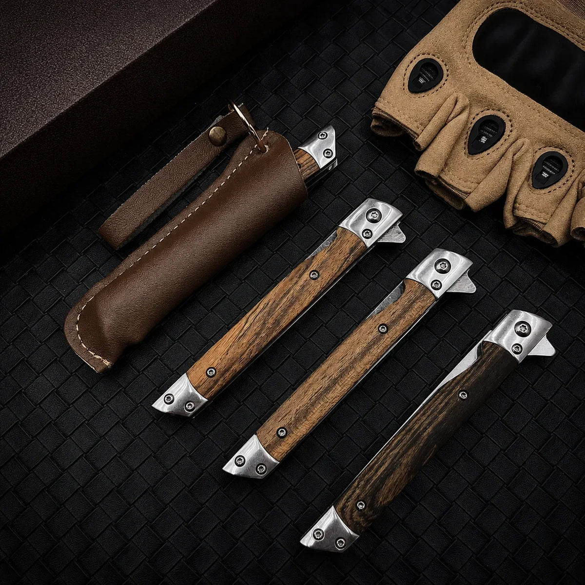 Mini Damascus Pattern Folding Pen Knife Outdoor Knife Pocket Knife Slim Blade Comfortable Grip Sharp Blade Gadgets