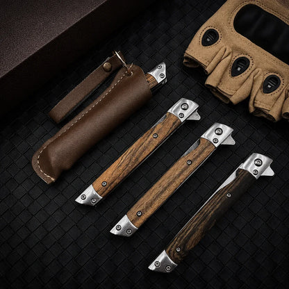Mini Damascus Pattern Folding Pen Knife Outdoor Knife Pocket Knife Slim Blade Comfortable Grip Sharp Blade Gadgets
