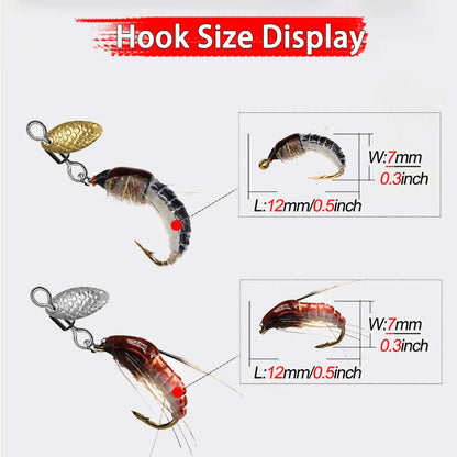 Sequin Scud Nymph Flies (6 or 12 Pack)