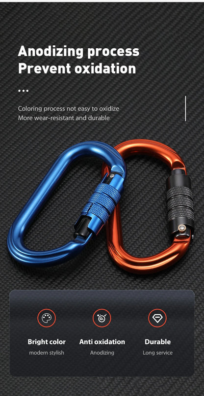 CLIWIZ Brand 25KN Auto Safety Lock Outdoor Professional Climbing Carabiner O Shape Aviation Aluminum Hooks