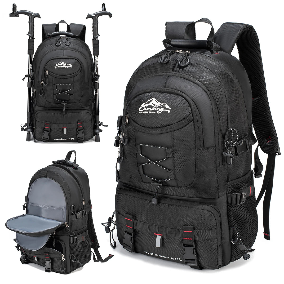 Travel backpack 40L waterproof lightweight outdoor hiking, men's and women's camping backpack