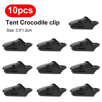 10/50/100pcs Sturdy Tent Clips Outdoor Tarpaulin Clips Anti-wind Fixed Camping Tent Hook Crocodile Clamp Clip for Outdoor Campin