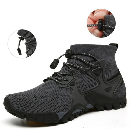Men’s High-Top Hiking Boots – Breathable Mesh Outdoor Sneakers for Walking, Mountaineering & Travel (Lightweight Comfort, 2025)