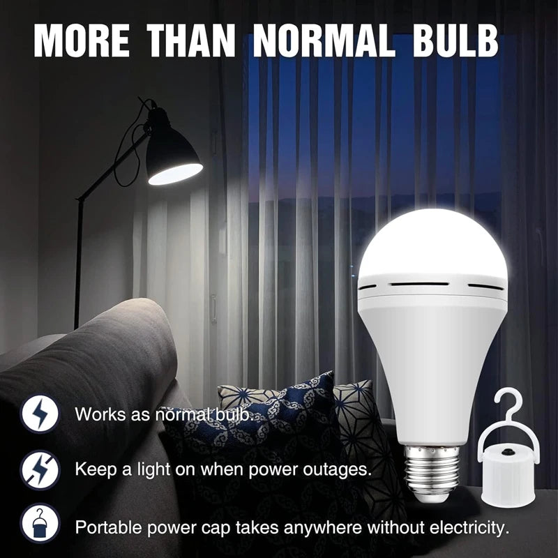 7-15W Rechargeable Bulb LED Outdoor Waterproof Emergency Light Portable Hanging Night Light Adjustable Camping Fishing Garden