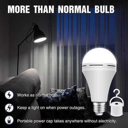 7-15W Rechargeable Bulb LED Outdoor Waterproof Emergency Light Portable Hanging Night Light Adjustable Camping Fishing Garden