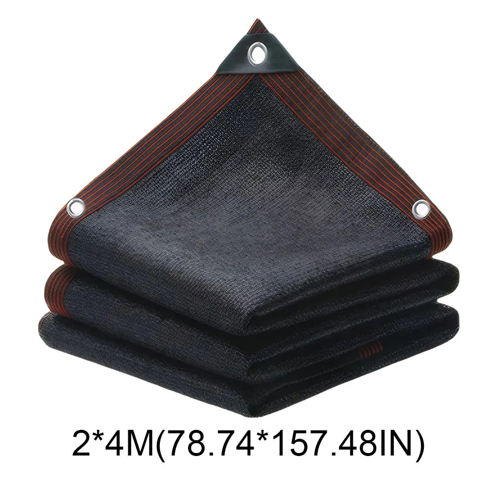 Black Shade Cloth with Grommets 50% Sunblock Mesh Cover Anti-UV Garden Balcony Plant Sunshade Net For Outdoor Greenhouse Awning