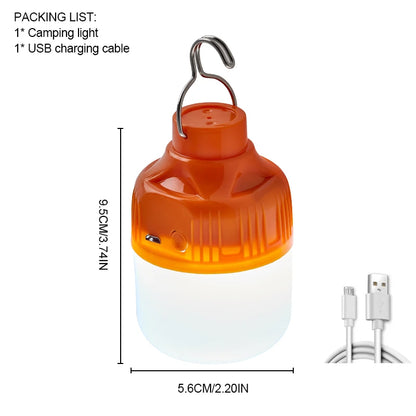 Outdoor USB Rechargeable LED Lamp Bulbs High Brightness Emergency Light Hook Up Camping Fishing Portable Lantern Night Lights
