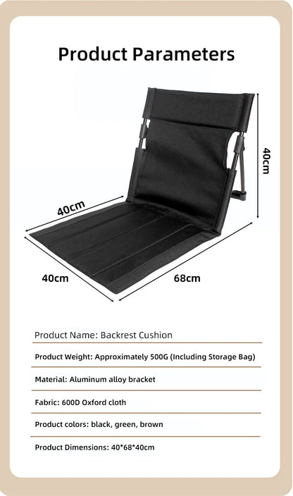 Lightweight Folding Low Back Chair, Portable Outdoor Leisure Recliner for Camping, Picnic, Fishing and Daily Outdoor Activities