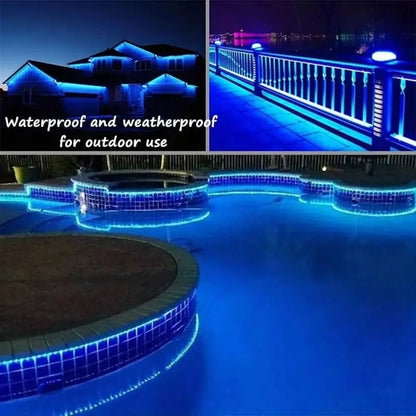 Outdoor Solar Tube Rope Led Light Garden Christmas Decoration Fairy String Light 32m/22M/12M/7M Outdoor Wedding Party Led Lamp