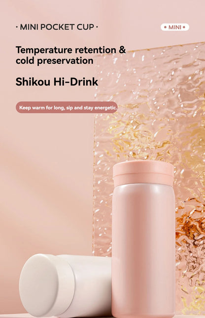 200ML/300ML Mini Insulated Cup Stainless Steel Pocket Cup Car Vacuum Flasks Coffee Cup Portable Leak-proof Thermal Water Bottle