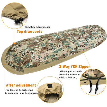 Tactical Military-Grade Akmax.cn Bivy Cover – 1.9lbs Waterproof Combat Sleeping Bag Sack for Army, Marine, Camping, Hiking