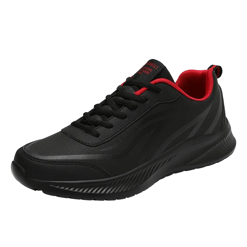 Men’s Waterproof Leather Running Shoes – Anti-Slip Wear-Resistant Walking & Sport Sneakers