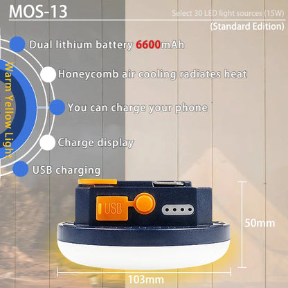 MOSLIGHTING 9900maH LED Outdoor Camping Light Rechargeable Tent Light High Power Strong Light Flashlight IP66 Waterproof Fishing