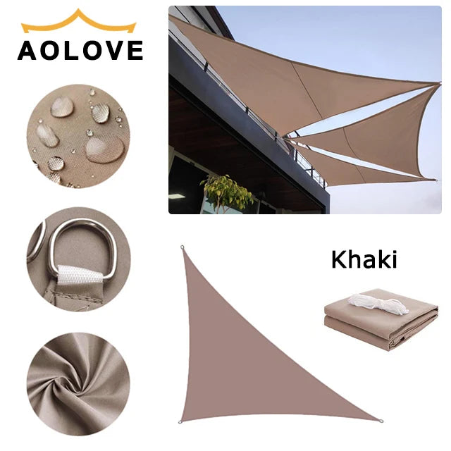 Waterproof Sun Shelter Triangle Sunshade Protection Outdoor  Cover Garden Patio Pool Shade Sail Awning Camping Sun Shade 420D