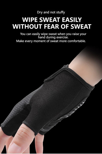 GETINFIT Summer Cycling Half Finger Gloves Lightweight Breathable Non-Slip Durable Shock Absorbing Outdoor Gym Hiking Running