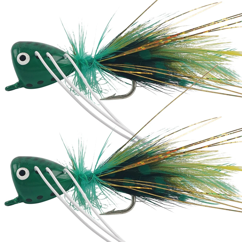 Bass Popper Bug Flies (2 Pack)