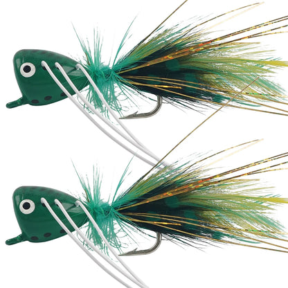 Bass Popper Bug Flies (2 Pack)