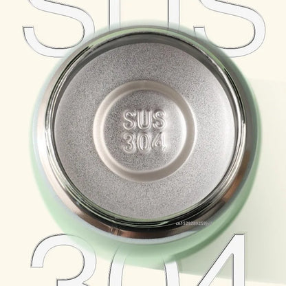 1pc 320/460ML Stainless Steel Thermal Bottle Portable Kids Straw Mug Cold and Hot Thermal Thermos Student Water Bottle