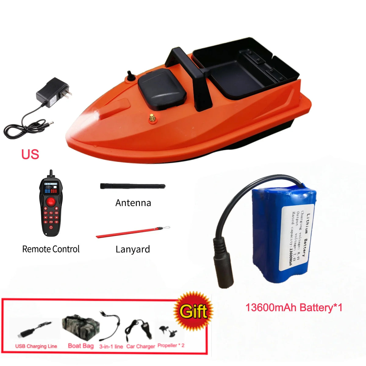 GPS Smart Bait Boat with 24 Saved Fishing Spots & Auto-Return