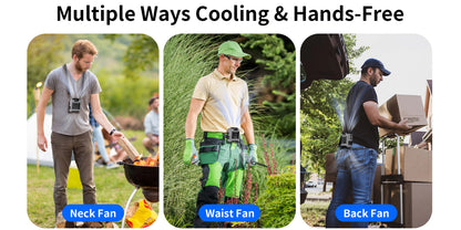 Socool Portable Waist Fan 10000mAh/20000mAh Handheld Hanging Neck Clip On Fan with Phone Charging LED Light for Outdoor Working