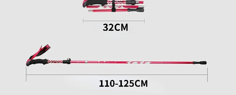 2PCS Trekking Poles Adjustable Ultralight Walking Sticks Alpenstock Outdoor Hiking-Climbing Mountaineering Sticks