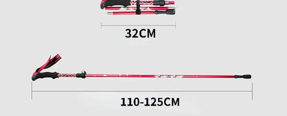 2PCS Trekking Poles Adjustable Ultralight Walking Sticks Alpenstock Outdoor Hiking-Climbing Mountaineering Sticks