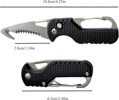Portable Folding Knife Express Package Knife Gift Keychain Serrated Hook Knife Outdoor Camping Carry-on Survival Tool Box Opener