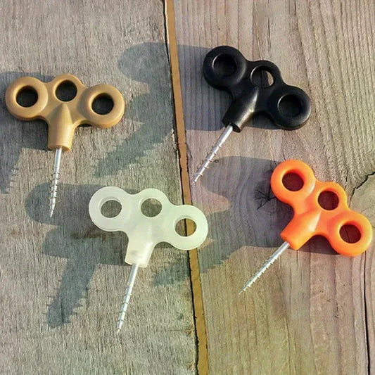 10PCS Multi-rope Fixing Ground Nails Stainless Steel Ground Anchors for Camping Hiking Trampoline Tents Heavy Duty for Outdoor