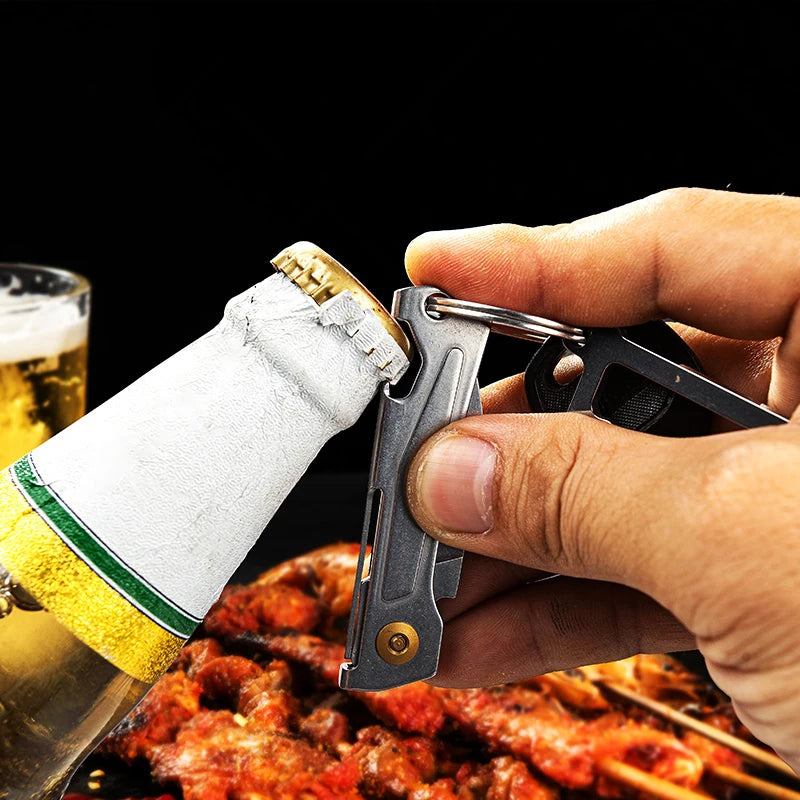 SANRENMU 431S Folding Pocket Knife 12C27 Blade Portable EDC Outdoor Camping Bottle Opener Keychain Hole Knife