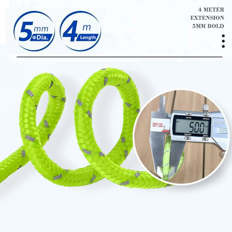 4Pcs 5mm Outdoor Tent Guyline Ropes 4M Reflective Camping Guy Lines with Adjuster Tensioner Camping Accessories for Tarp Canopy