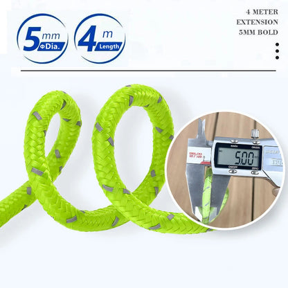 4Pcs 5mm Outdoor Tent Guyline Ropes 4M Reflective Camping Guy Lines with Adjuster Tensioner Camping Accessories for Tarp Canopy
