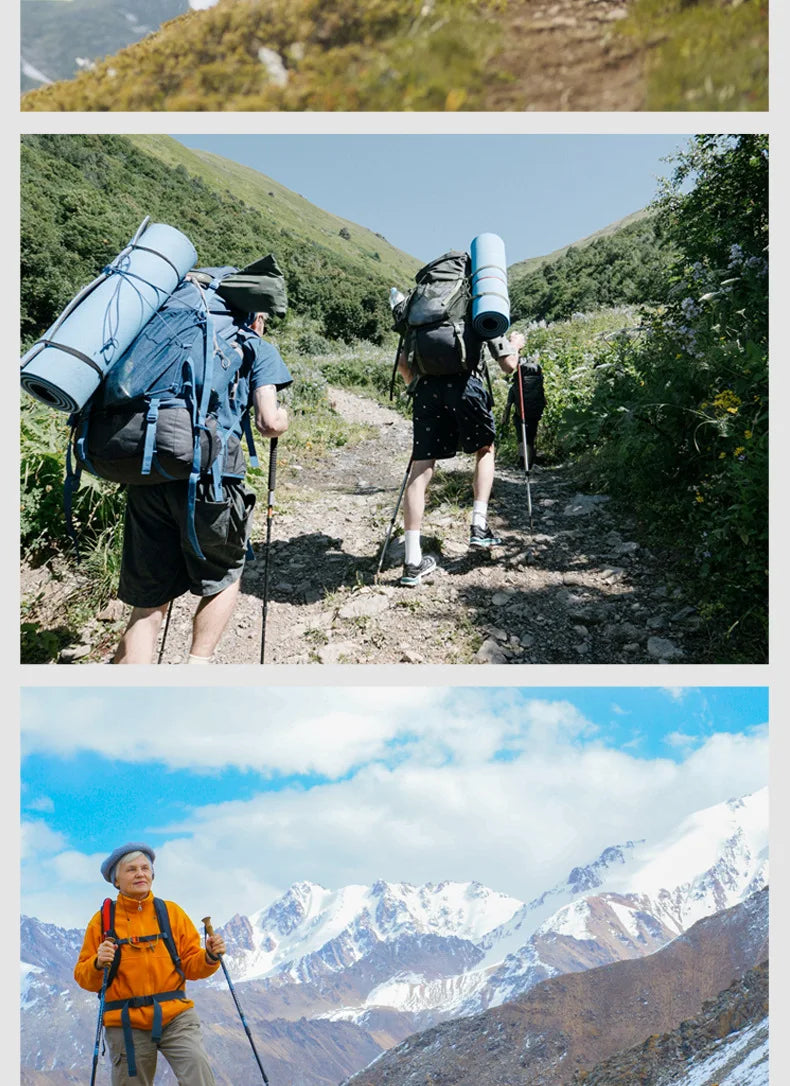 2PCS Trekking Poles Adjustable Ultralight Walking Sticks Alpenstock Outdoor Hiking-Climbing Mountaineering Sticks