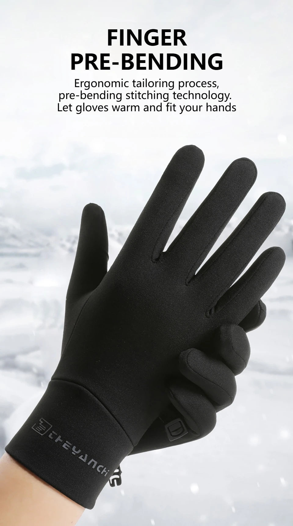 KoKossi Winter Waterproof Cycling Gloves Anti-Slip Thermal Gloves Touch Screen Running Cycling Driving Ski Hiking Warm Glove