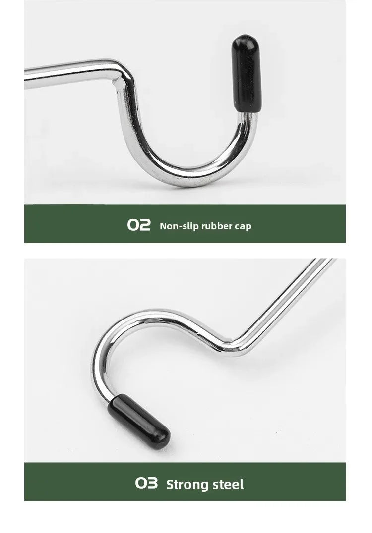 Stainless Steel Portable Light Stand Holder Hooks for Tent Pole Lamp Hanger Hunting Fishing Lantern Outdoor Camping Tools
