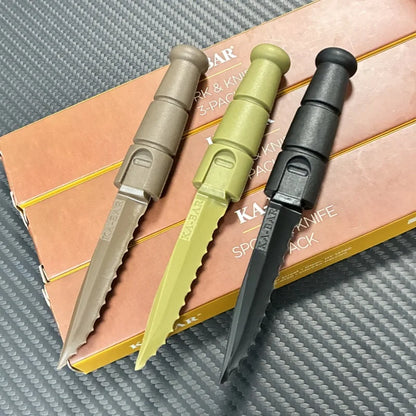 Tactical Mini Cutlery Set EDC Outdoor Multi-Function Tool Fork Spoon Knife Combo Camping Hiking Essential Gear