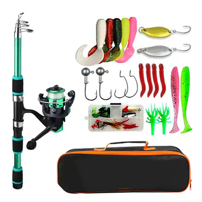 Telescopic Fishing Rod and Reel Full Kit