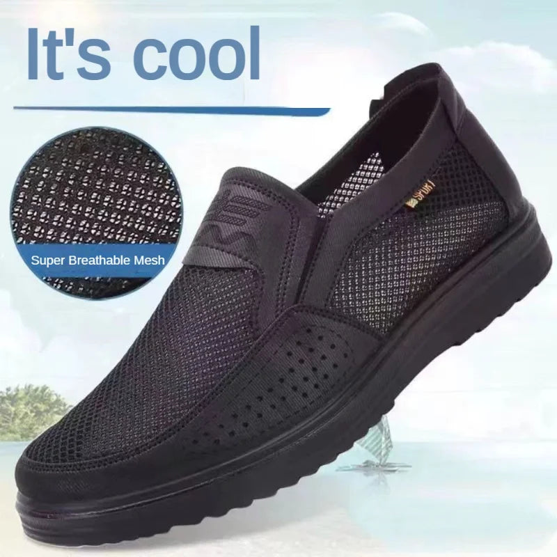 Men’s Summer Casual Sneakers 2025 – Breathable Mesh Slip-On Shoes with Chunky Sole | Lightweight & Affordable